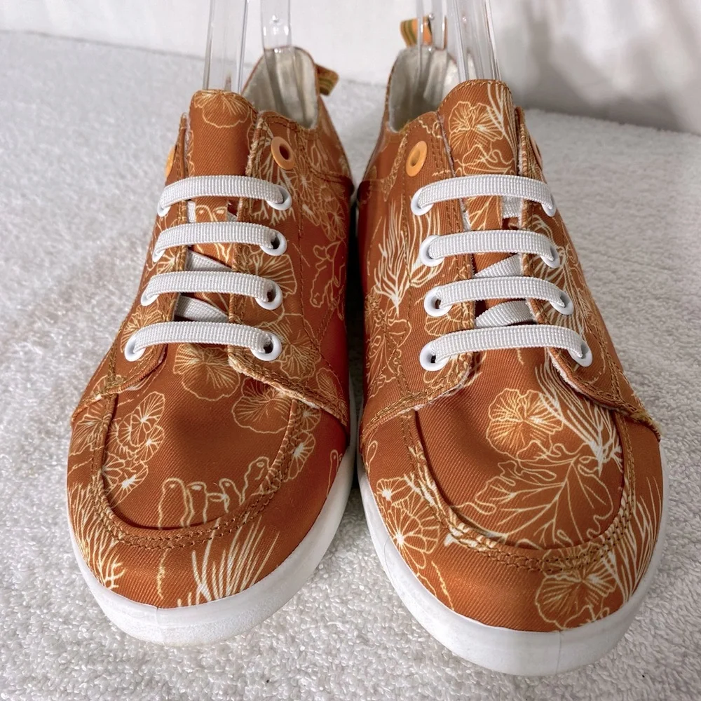 Vionic Beach Orange Pismo Starfish Coral Print Slip On Sneakers 8 - Picture 11 of 11
